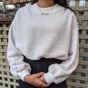 Fluffy Cream/White SHEIN Sweater